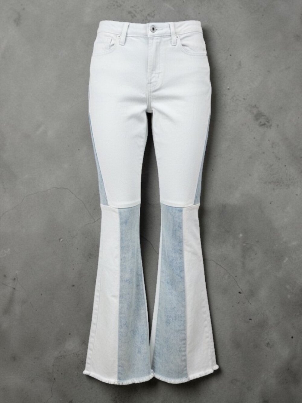 Almost Famous Flare Jeans Womens 3 White Bell Bottom‎ Panel Y2K Denim